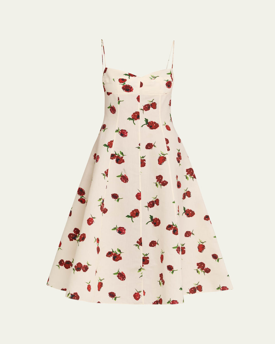 Isabella Floral Empire-Waist A-Line Midi Dress